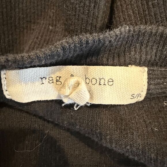 Rag & Bone The Essential Rib Tee Cotton Modal Stretch Crew Black Size Small - Picture 5 of 9